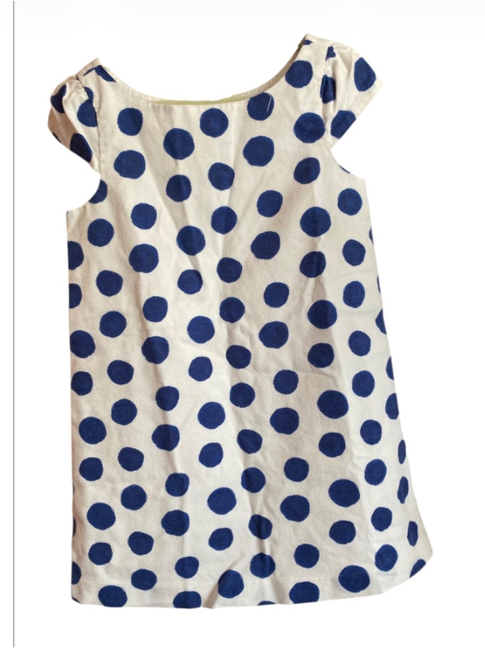 Janie and Jack Santorini Painted White Dress with Navy Blue Polka Dots size 3